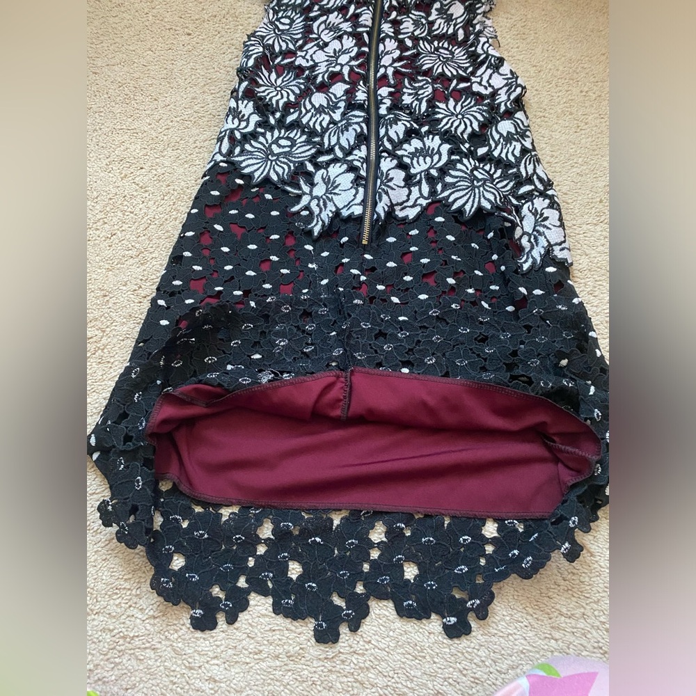Floral Black and White Sleeveless Dress US 6 - Picture 5 of 10